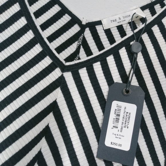 rag & bone striped black white rib knit dress - Picture 12 of 12